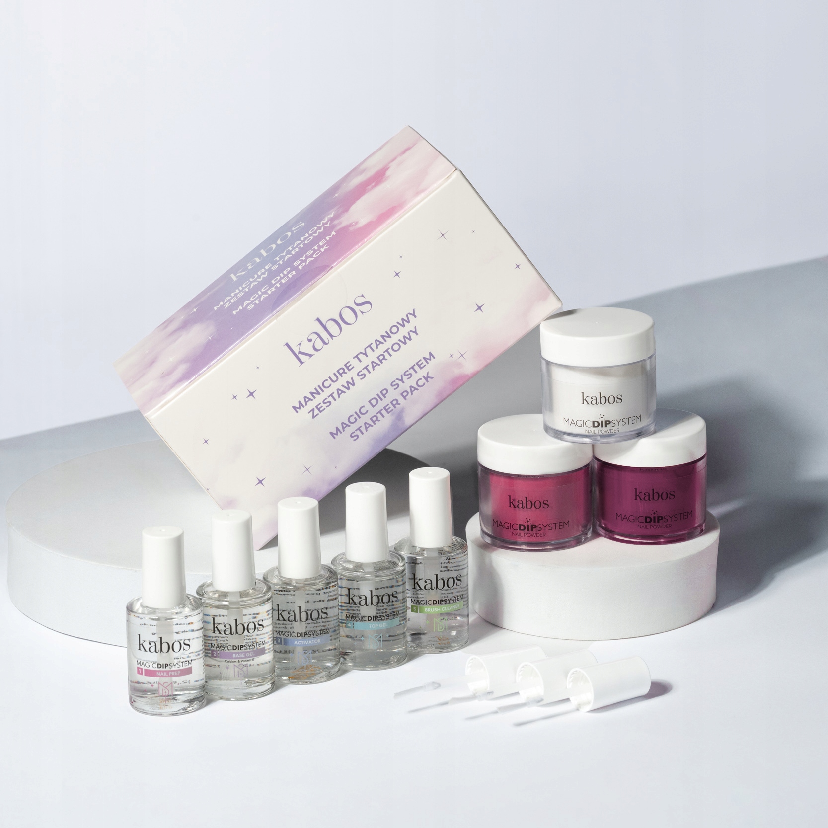 KABOS Magic Dip System Elegant Set - manicure tytanowy zestaw startowy