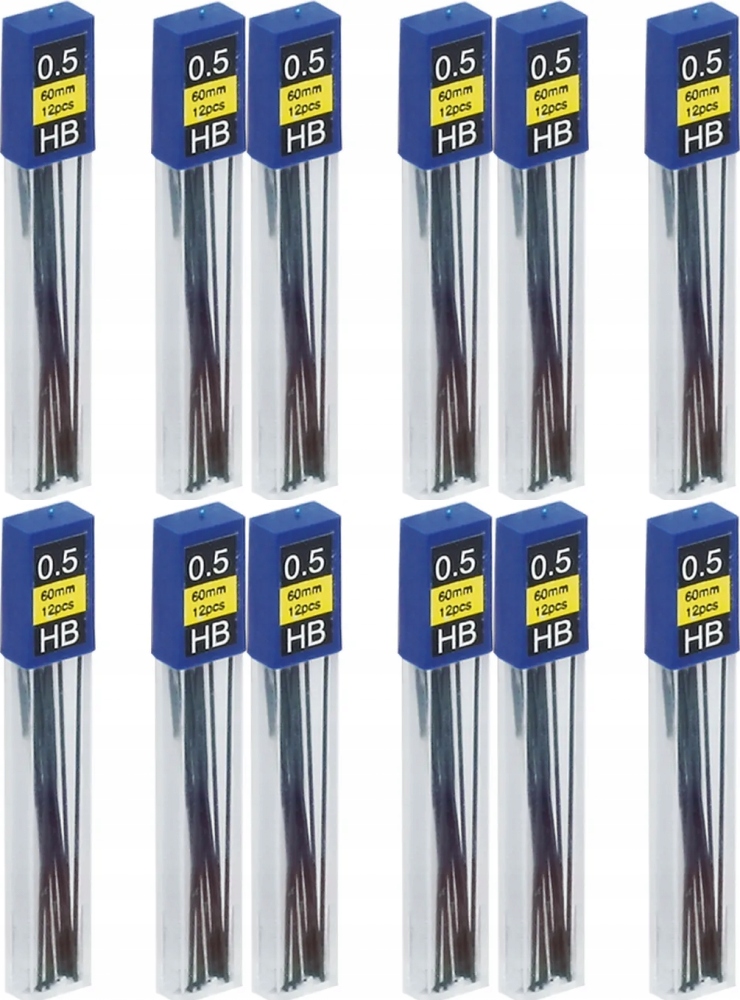 Grafity do ołówków automatycznych 0.5 mm HB A”12 x 6