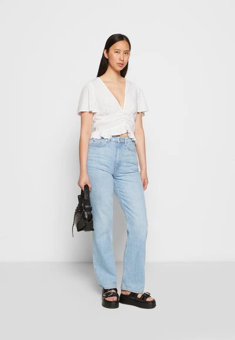 Bluzka drapowana biała / NA-KD / 40/L Marka Na-Kd