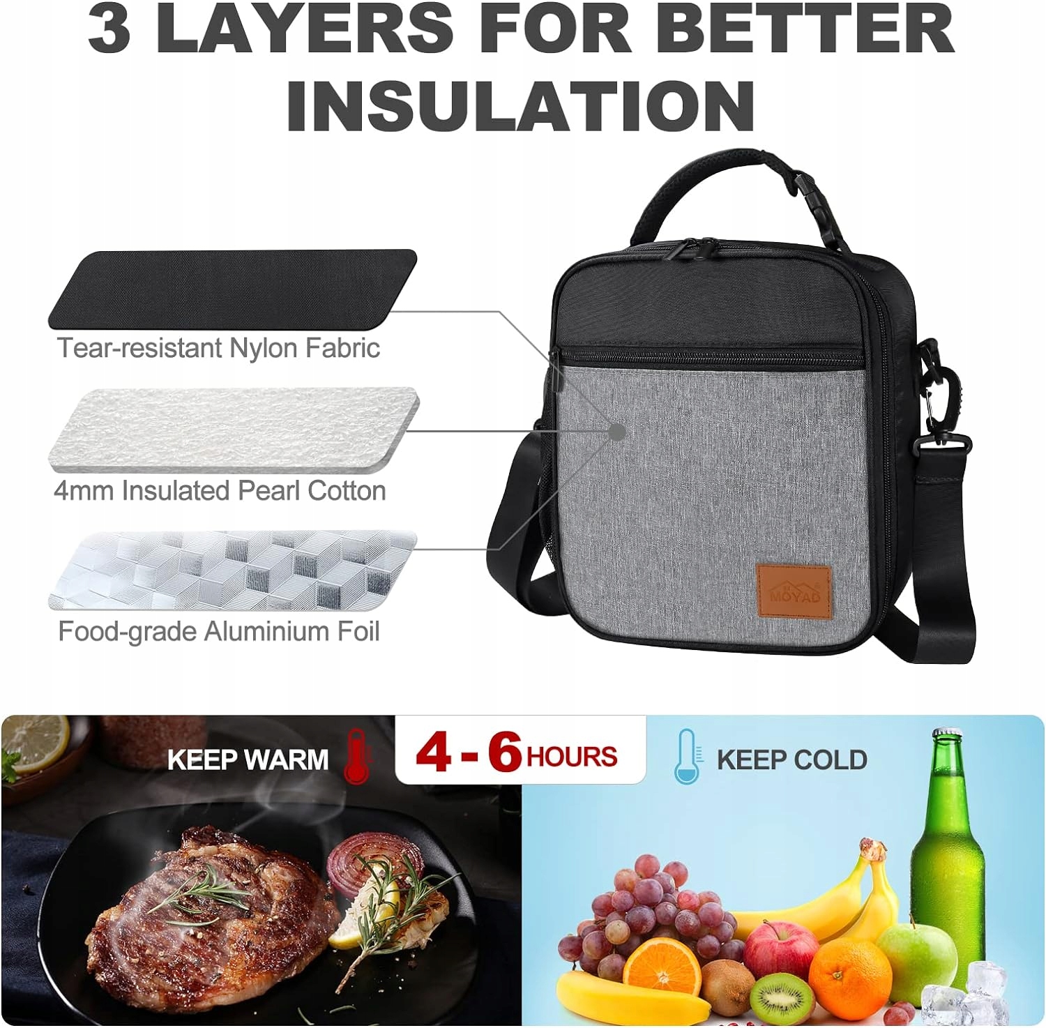 TORBA TERMICZNA PIKNIKOWA NA RAMIĘ LUNCH BOX PIKNIK 7 l Model 7 l