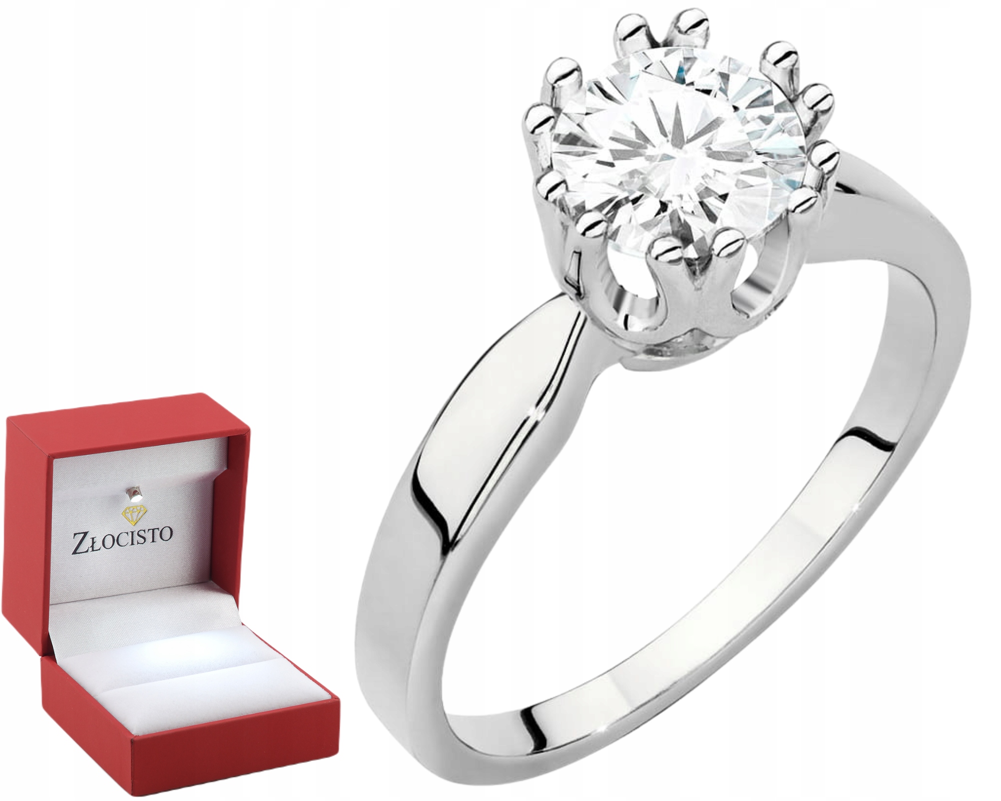 Bohatý Prstýnek Z Bílého Zlata S Briliantem Lab Drtič 585