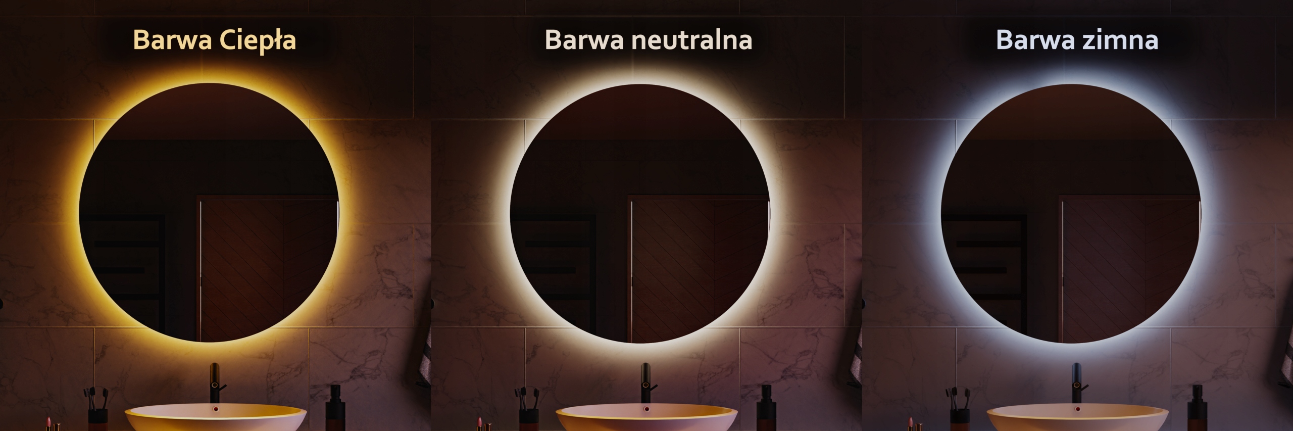 LUSTRO OKRĄGŁE LED FI 70cm Szerokość 700 mm