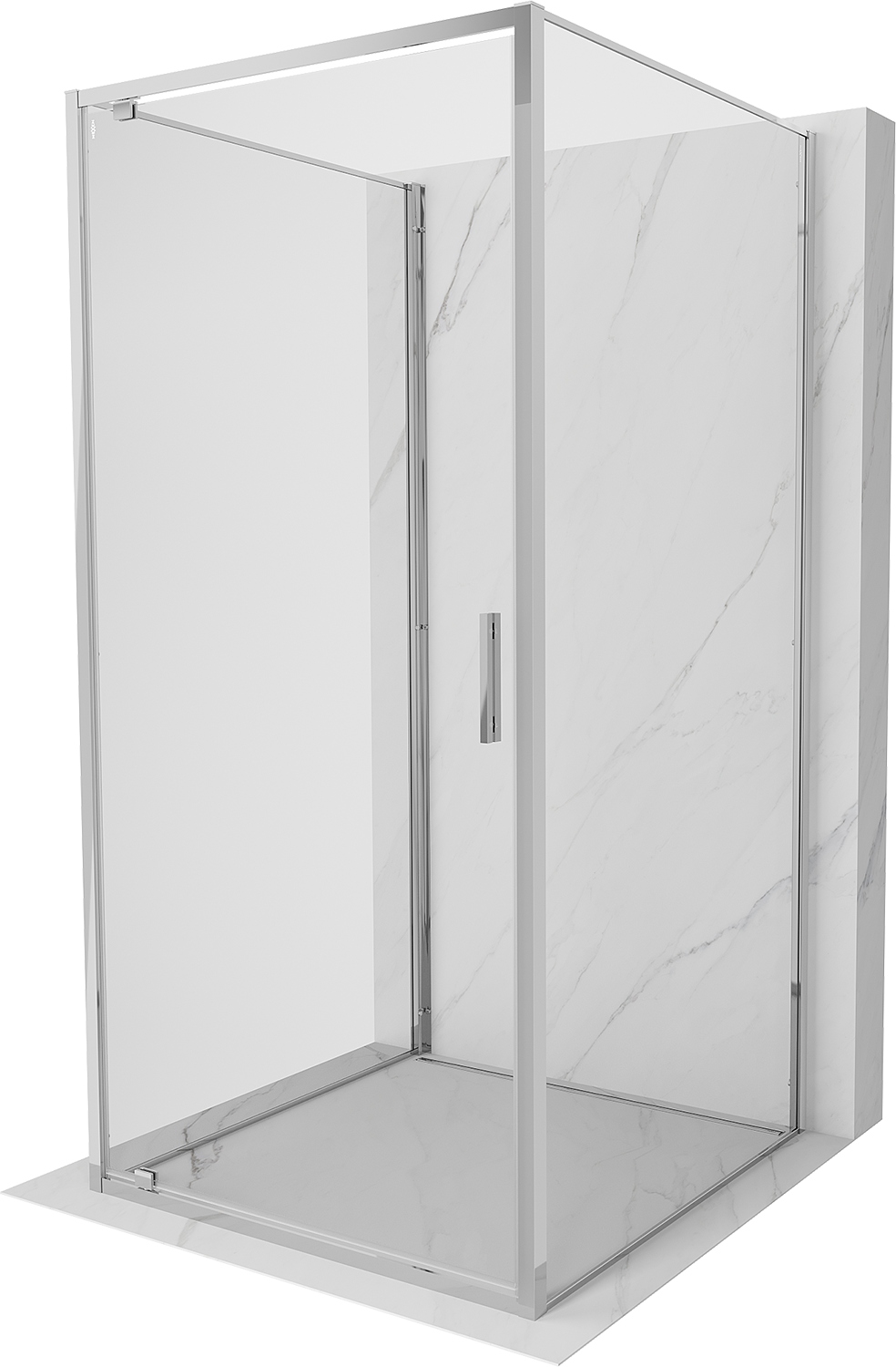 Mexen Exo-3S kabina prysznicowa 3-ścienna uchylna 95 x 95 cm, transparent,