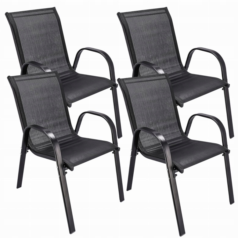 4 x záhradná Stolička Na Terasu, balkón, Záhrada, kovové kreslo, Moderná sada