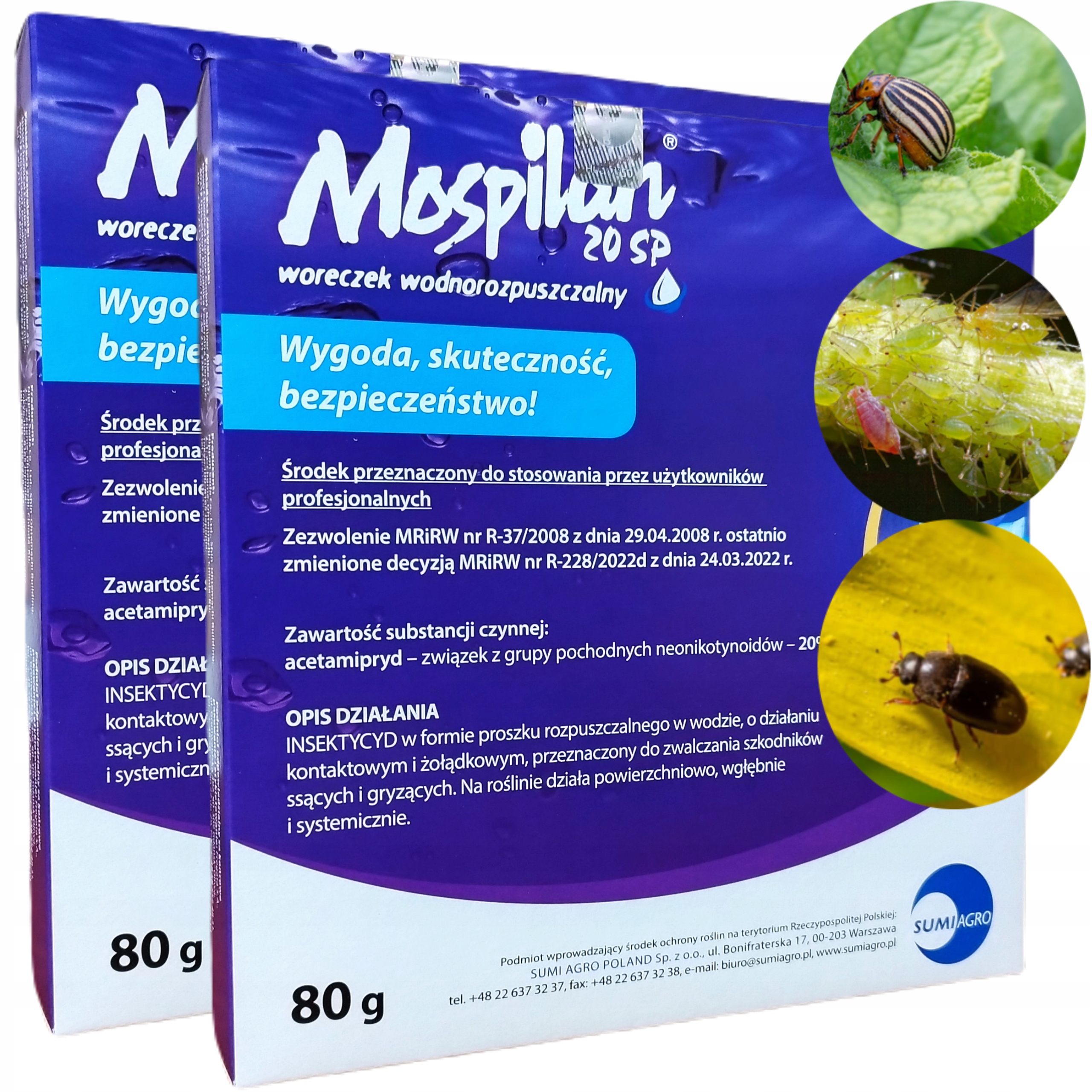 Mospilan 20 Sp 2 x 80g Zwalcza Stonkę Mszyce Słodyszka Rzepakowego Owocówkę