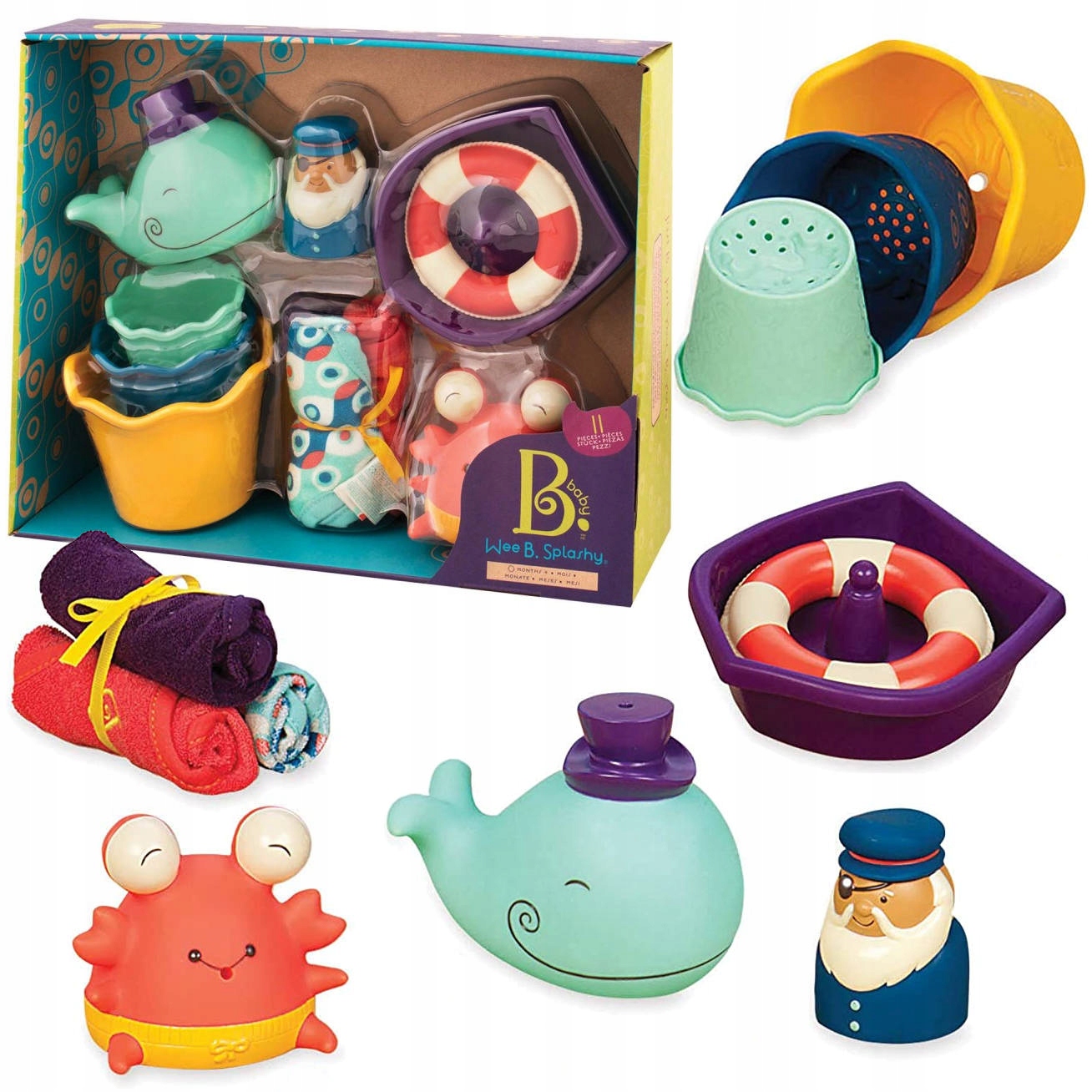 

B.toys Zabawki Morskie Do Kąpieli 11 Elementów 0+