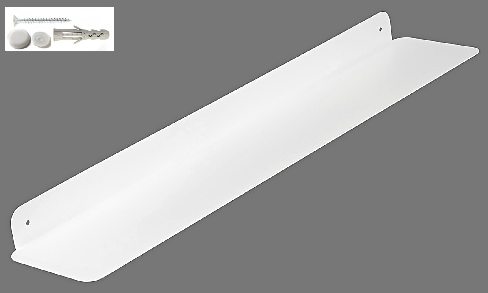 Police 80x15x5 cm Bílá kovová závěsná v moderním Loftovém stylu