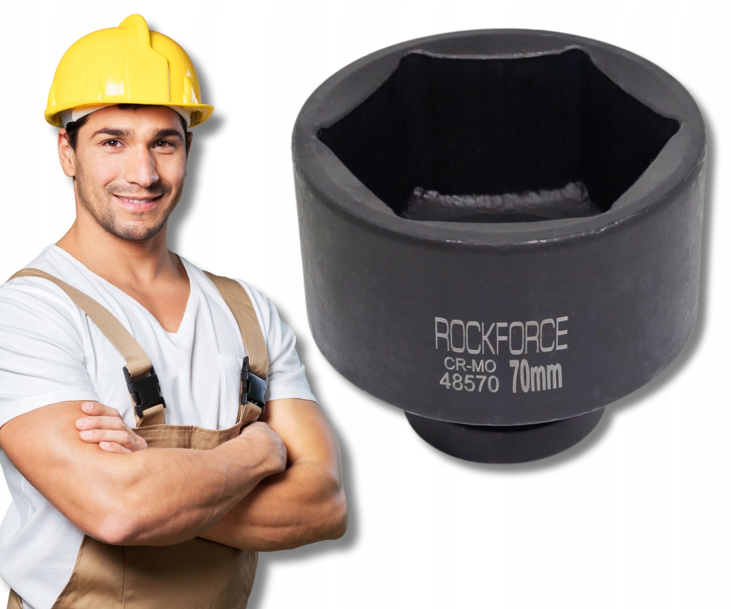 Nárazový Nástavec 1" Palcový 70mm 6hranný Šestihranný ocelový Rockforce