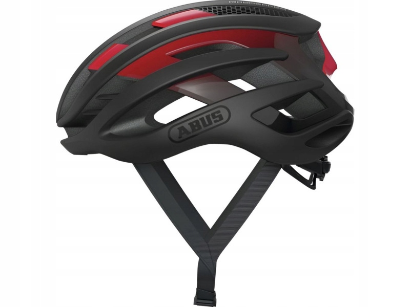 Kask rowerowy Abus AirBreaker Czarno-czerwony Szosowy (rozmiar L)