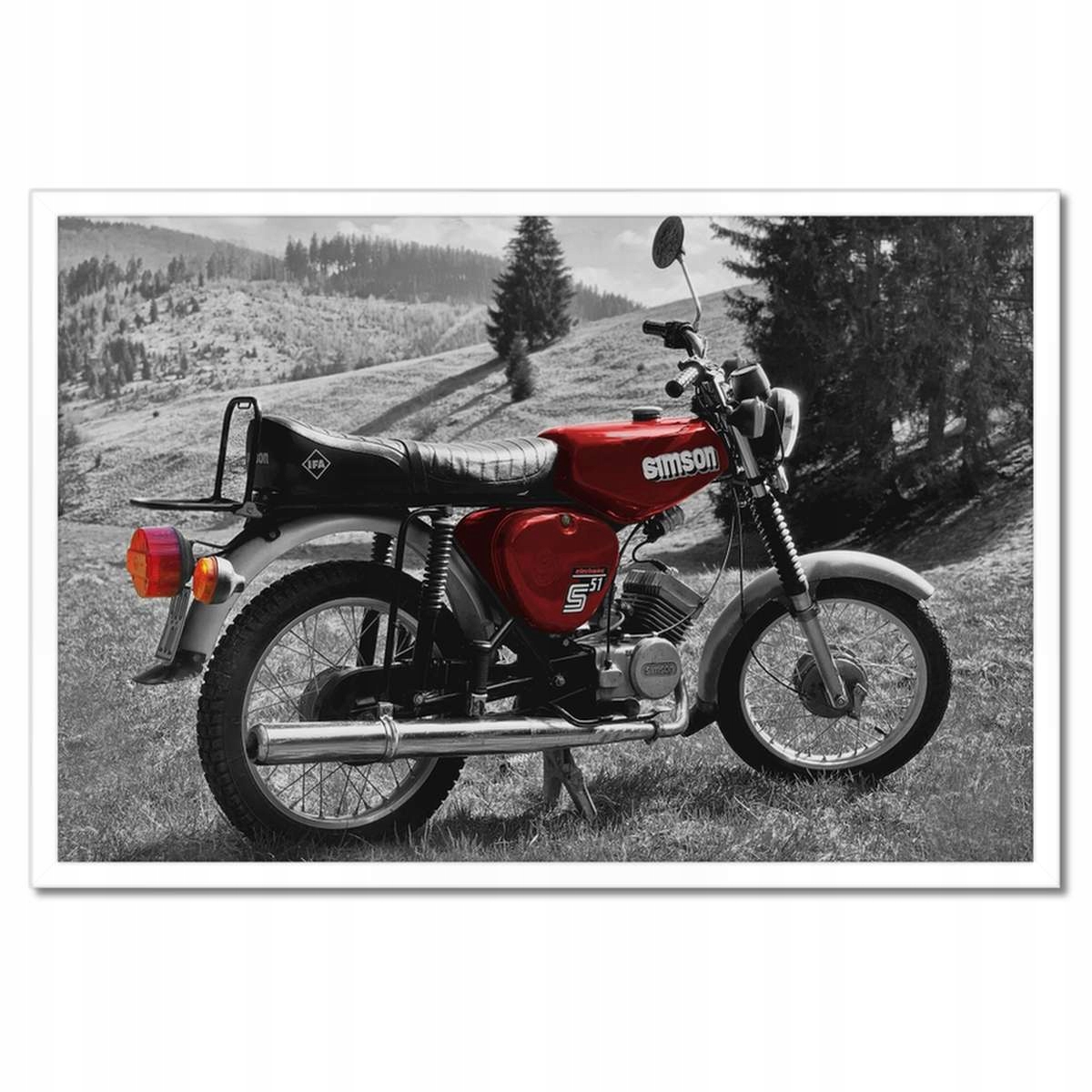 Plakáty v rámu 60x40 Červený Simson S51 E