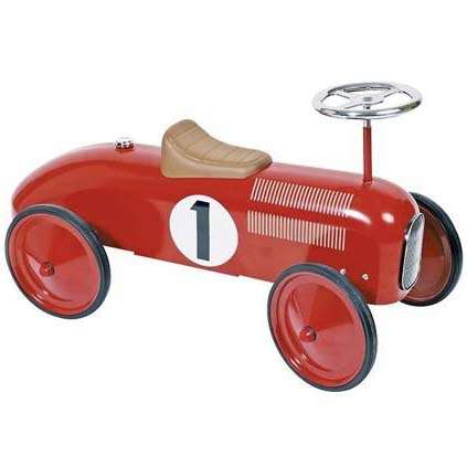 Jeździk metalowy Pojazd wyścigowy Auto Red Goki 1+