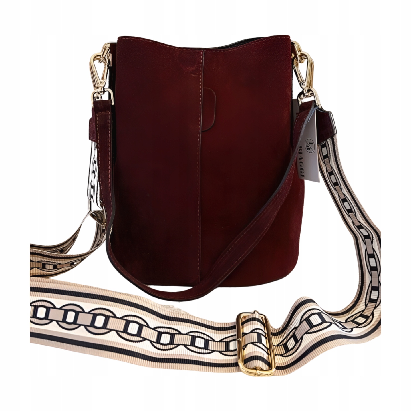 Laura Biaggi kabelka semišová vínová