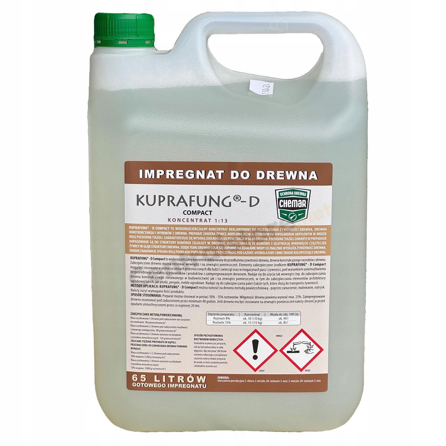 Impregnat do drewna konstrukcyjnego i więźby Kuprafung-D Compact 1:13 5L