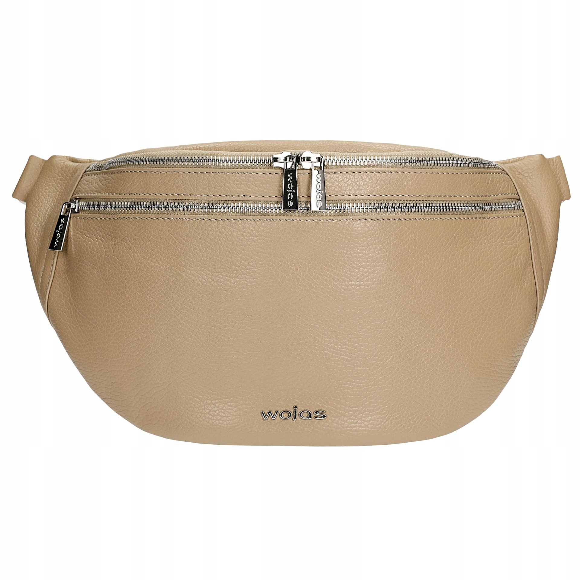 Kožená béžová kabelka ledvinka