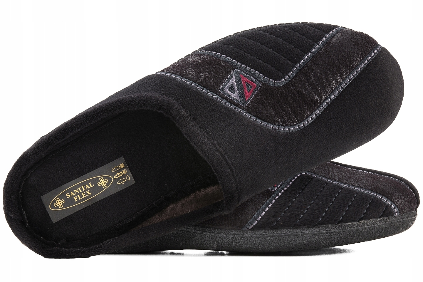 Sanital Flex LC9865 Textilní Domácí Pánské Papuče Papuče Nazouváky 45 Černá