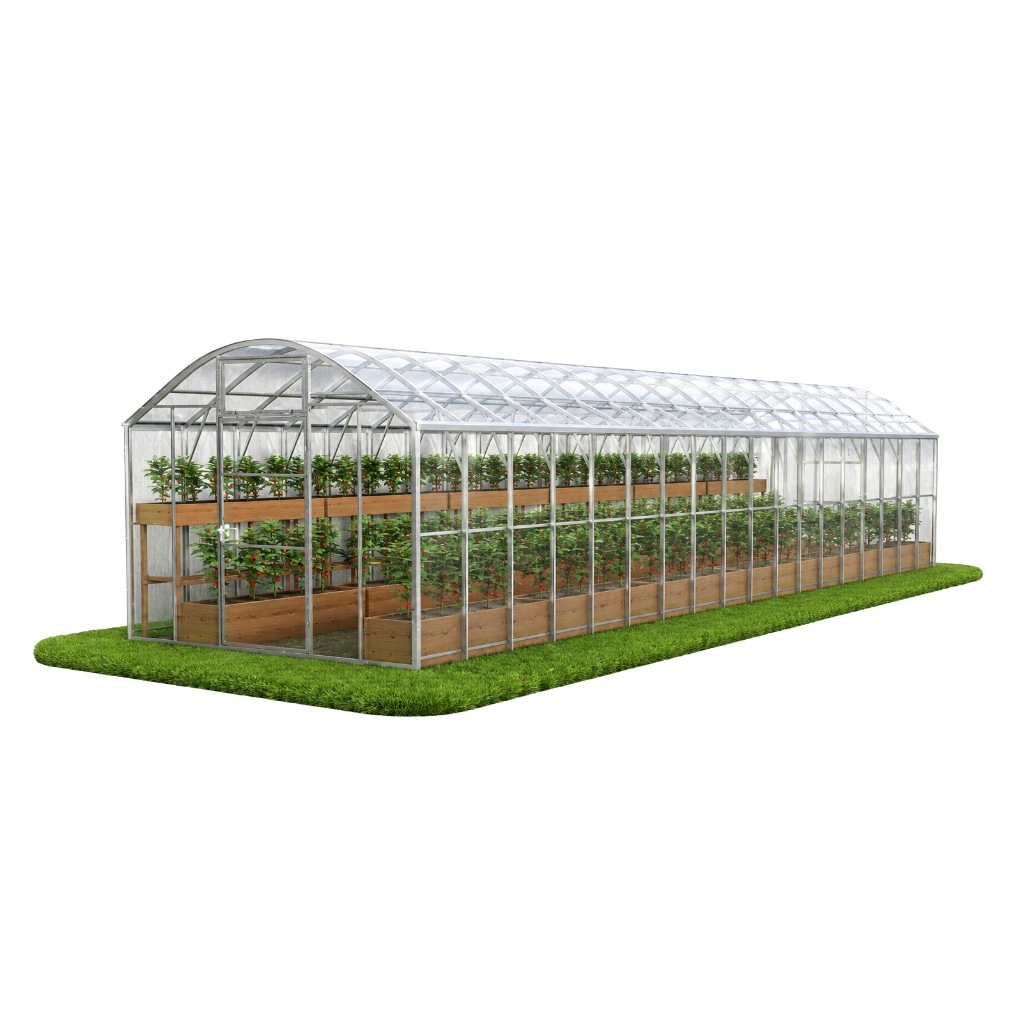 Silný zahradní skleník Domek Plus z polykarbonátu 3x12 m, profily 40x20 4 mm