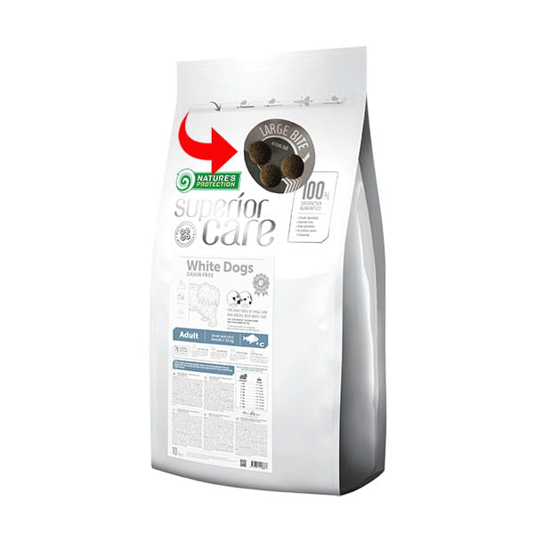 Nature's Protection White Large Dog Fish 10 kg Krmivo pro velké psy bílé srsti s rybou 10 kg