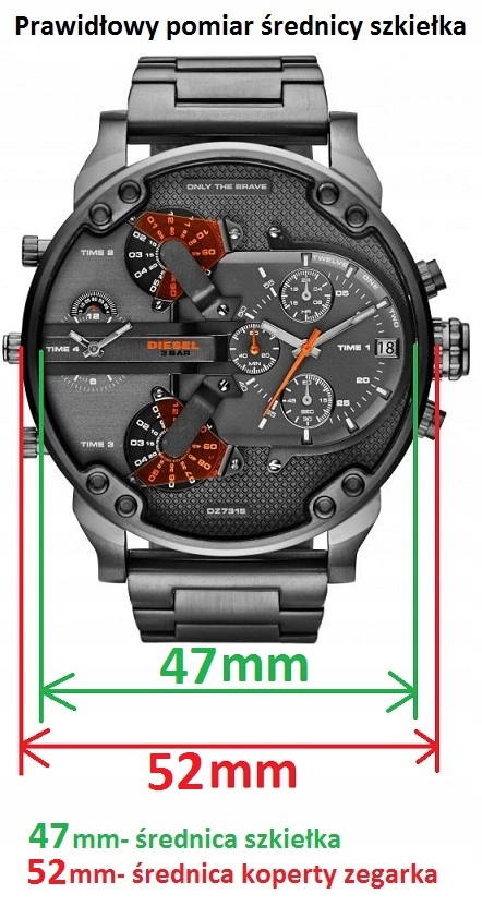 SZKIEŁKO SZYBKA DO ZEGARKA DIESEL ŚREDNICA 47 MM PRZEZROCZYSTE Model DZ