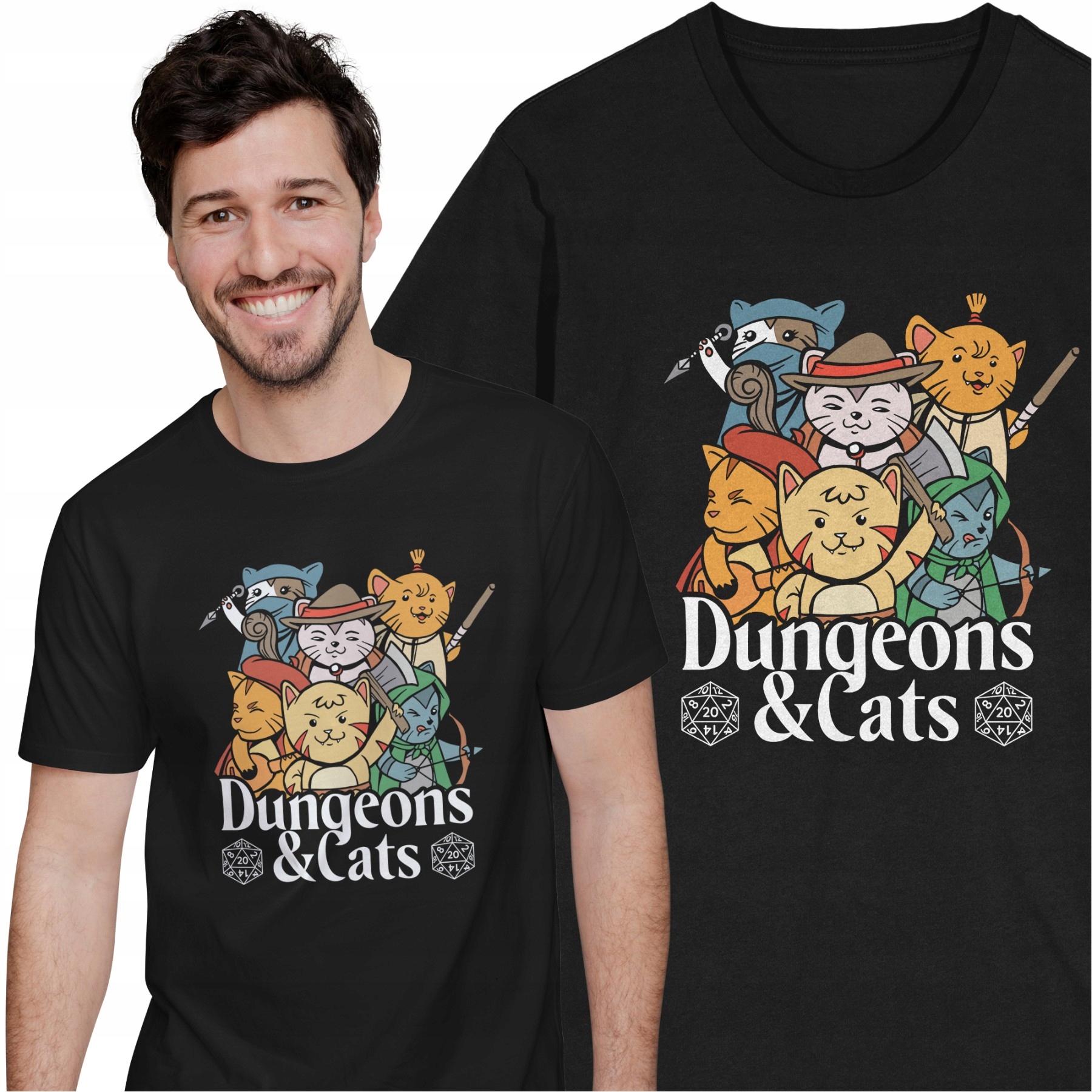 Dungeons And Dragons Koszulka Koty Kot RPG D&D DnD 13329755756 - Allegro.pl