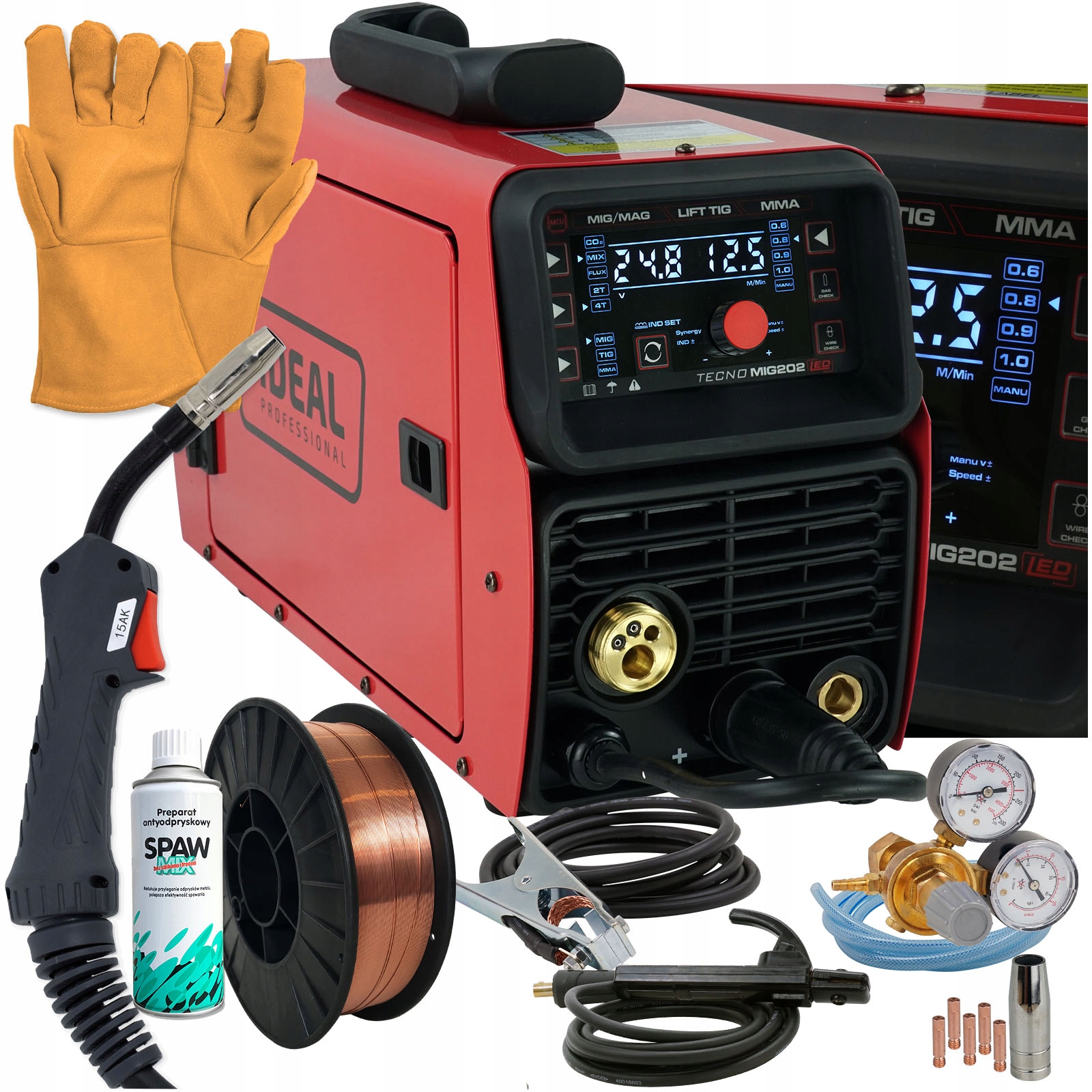 

Mig 200 Synergia Led spawarka Migomat 230 V zestaw