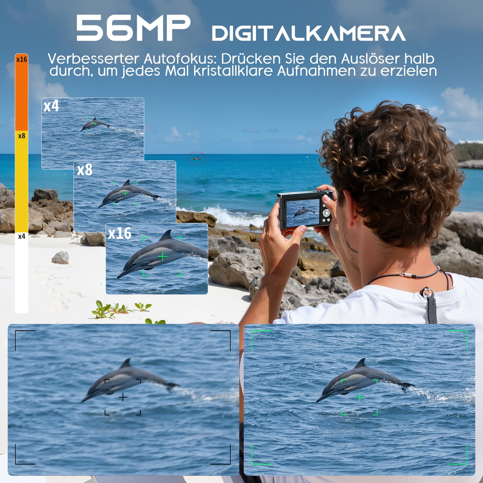 JDZ Aparat Cyfrowy 4K 16X Zoom 1080P 32GB Karta TF Dla Dzieci i Młodzieży — miniatura 2