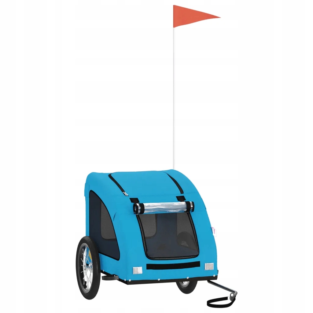 Levně Vozík za kolo pro psa modrý oxfordská tkanina a železo