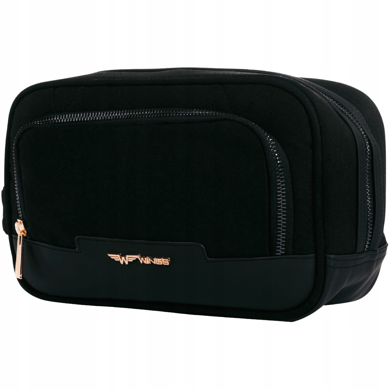 Kosmetyczka podróżna czarna Wings Organizer na kosmetyki turystyczny pojemn