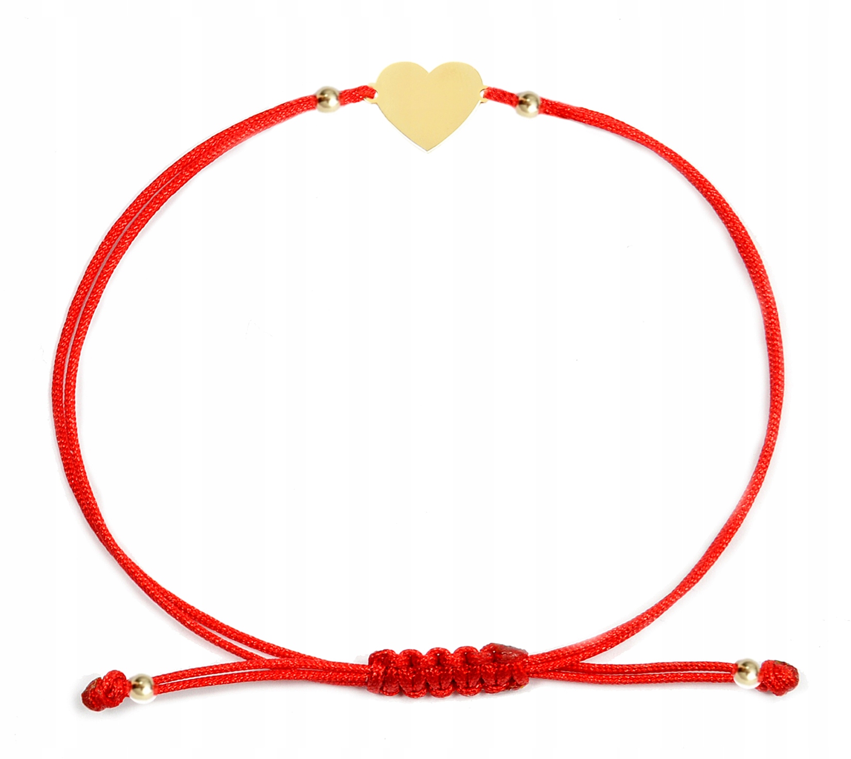 Zlatý náramek na šňůrce se srdíčkem, ryzost 585
