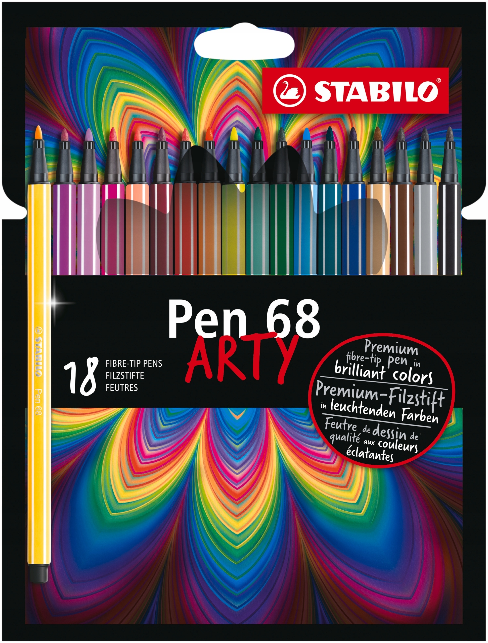 Komplet KOLOROWYCH Flamastrów dla DZIECI Pisaki OZDOBNE 18 Kolorów Stabilo