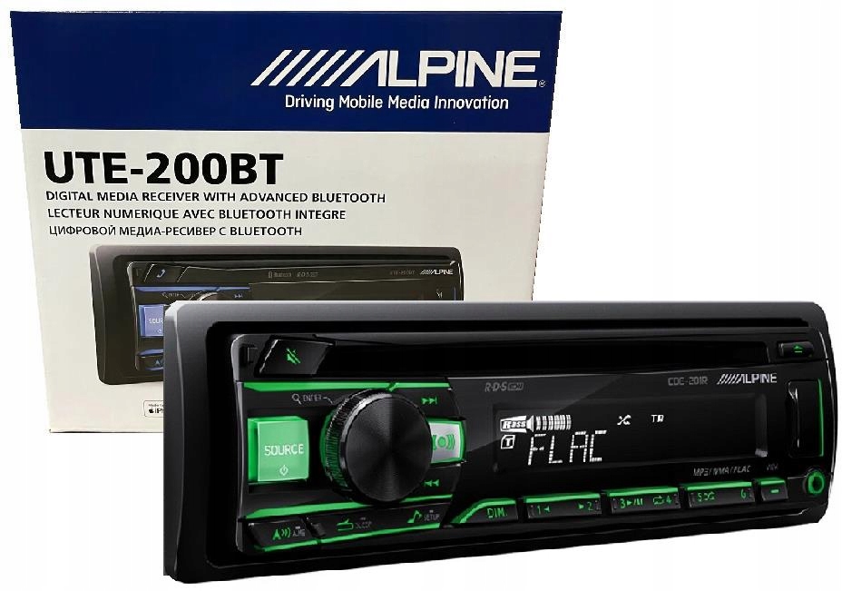 Radio Samochodowe Alpine UTE-200BT Bluetooth+ Flac Usb Multicolor Aux