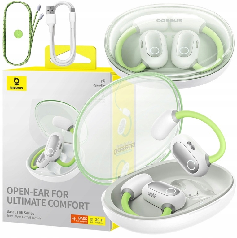 Słuchawki bezprzewodowe Baseus Eli Sport 1 zauszne sportowe lekkie zielone