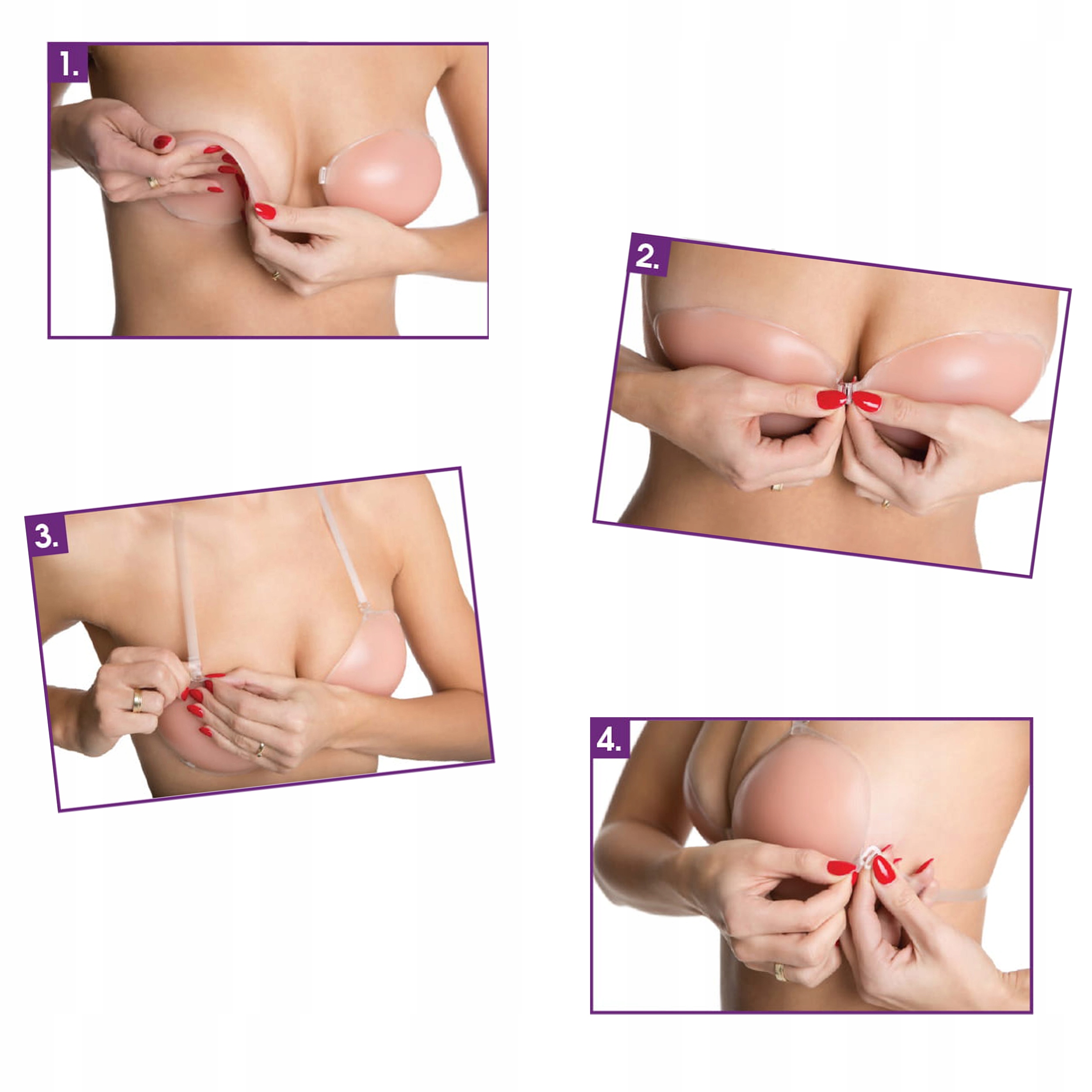 BIUSTONOSZ SAMONOŚNY Julimex BS-04 stanik PUSH-UP z ramiączkami silikon - B Model NA RAMIĄCZKACH