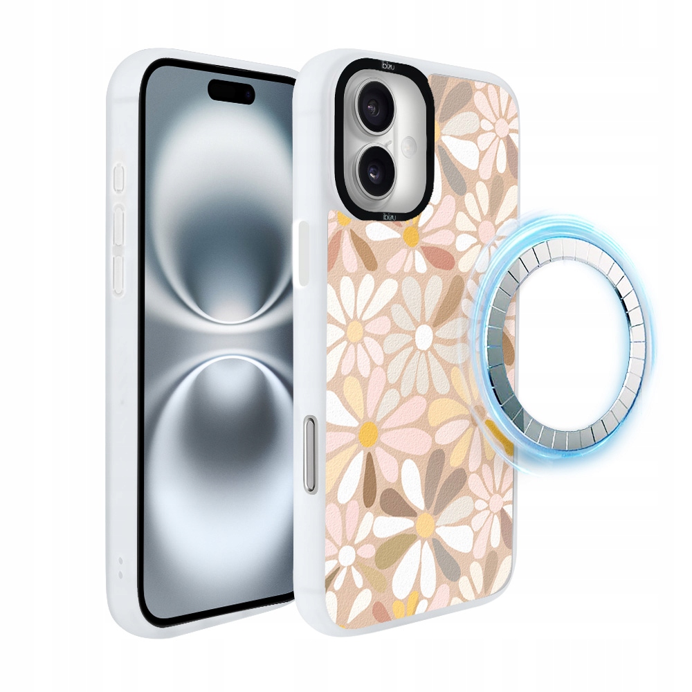 Matný Pouzdro Ibizu DropGuard pro iPhone 16 s MagSafe, vintage květiny