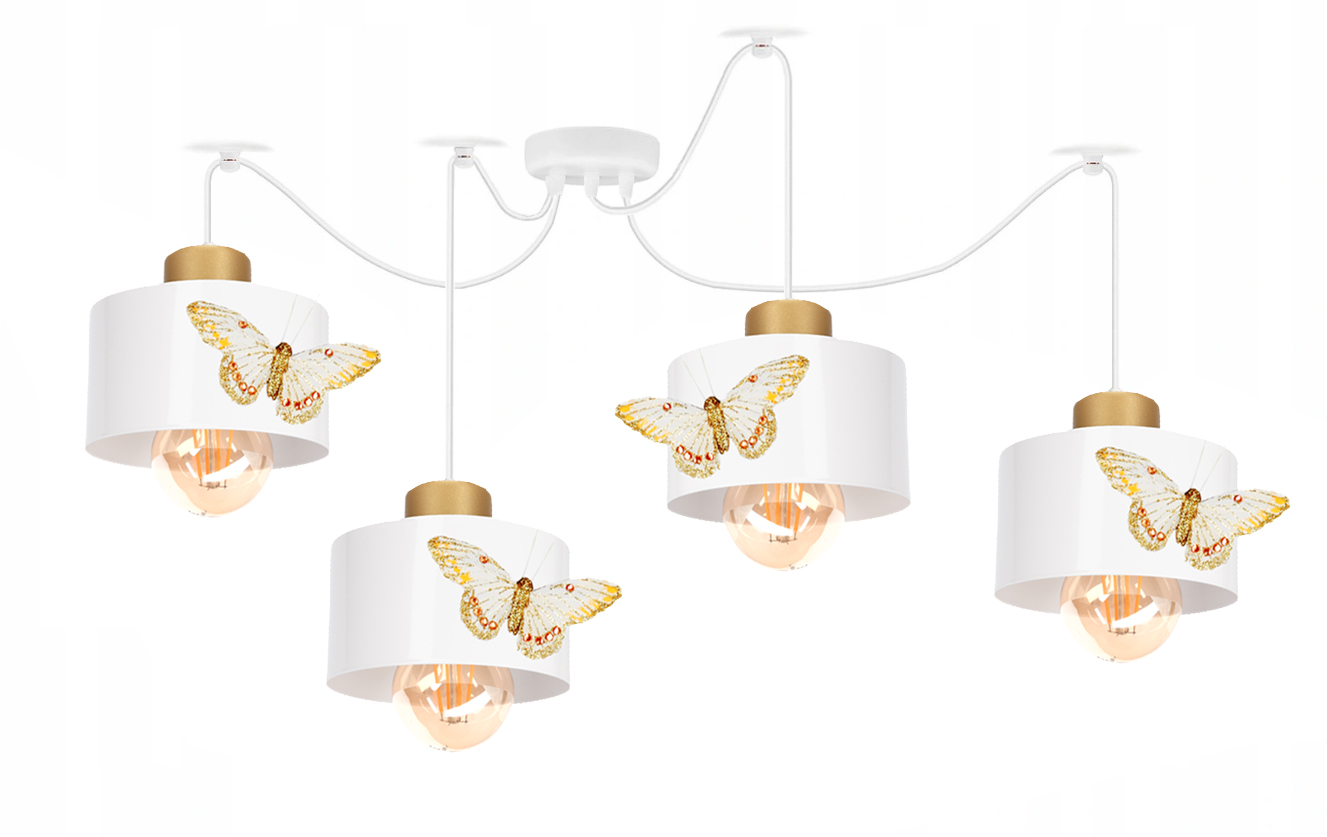 

Lampa Wisząca Pająk Loft Motylek 4 Złota