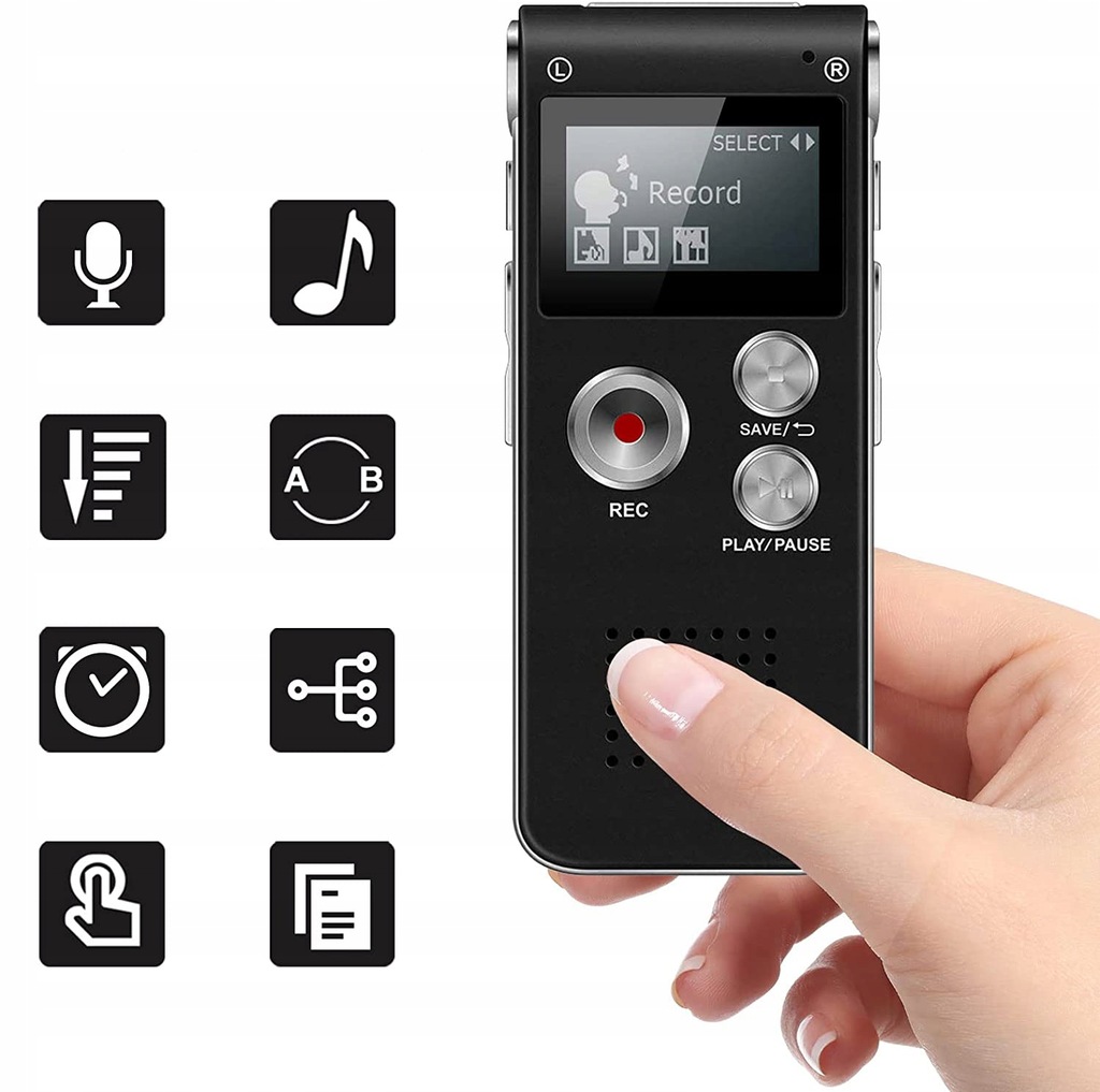 Цифровой диктофон профессиональный шпион MP3 8GB разъемы USB