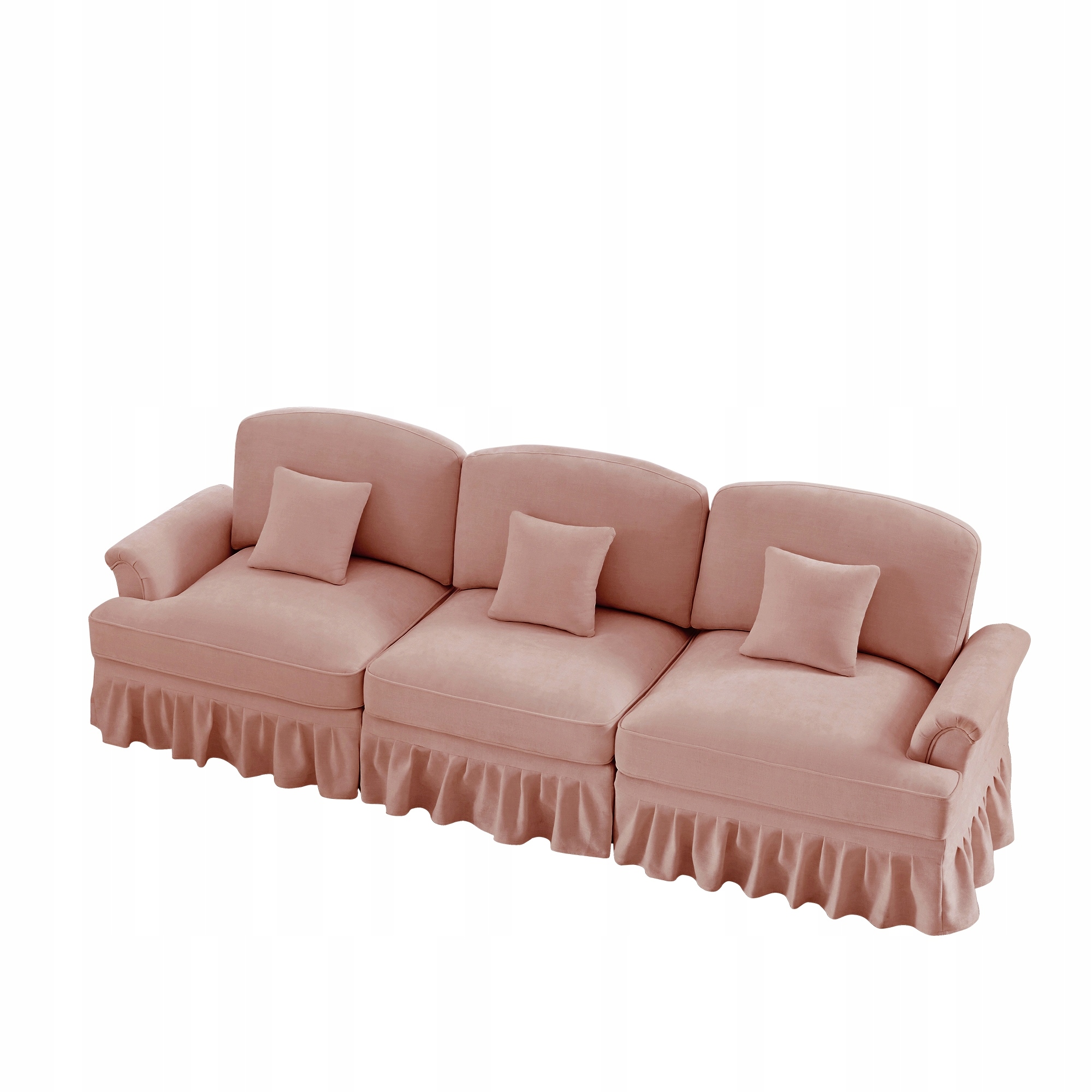 Trojmístná pohovka Szenil Područky Sukně Odnímatelná Růžová