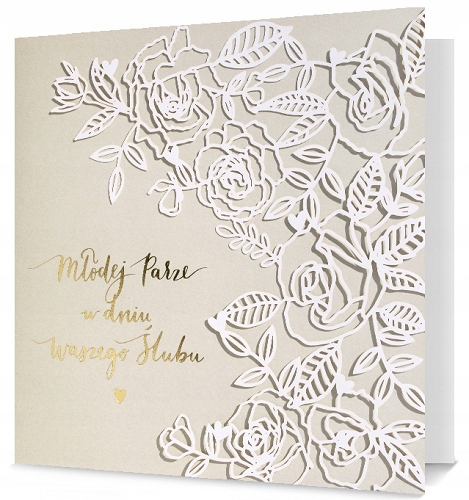 

Kartka na ślub z życzeniami delikatna lux Silver9