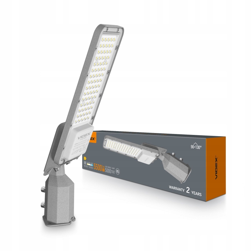 Pouliční Led svítidlo 50W 5000lm 5000K Neutrální bílá 130° Černé IP65