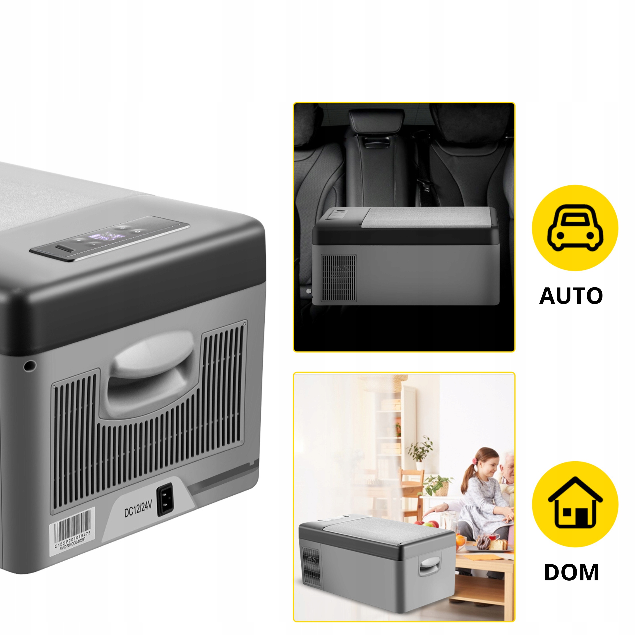 Lodówka zamrażarka turystyczna samochodowa kompresor 15L Rodzaj elektryczne