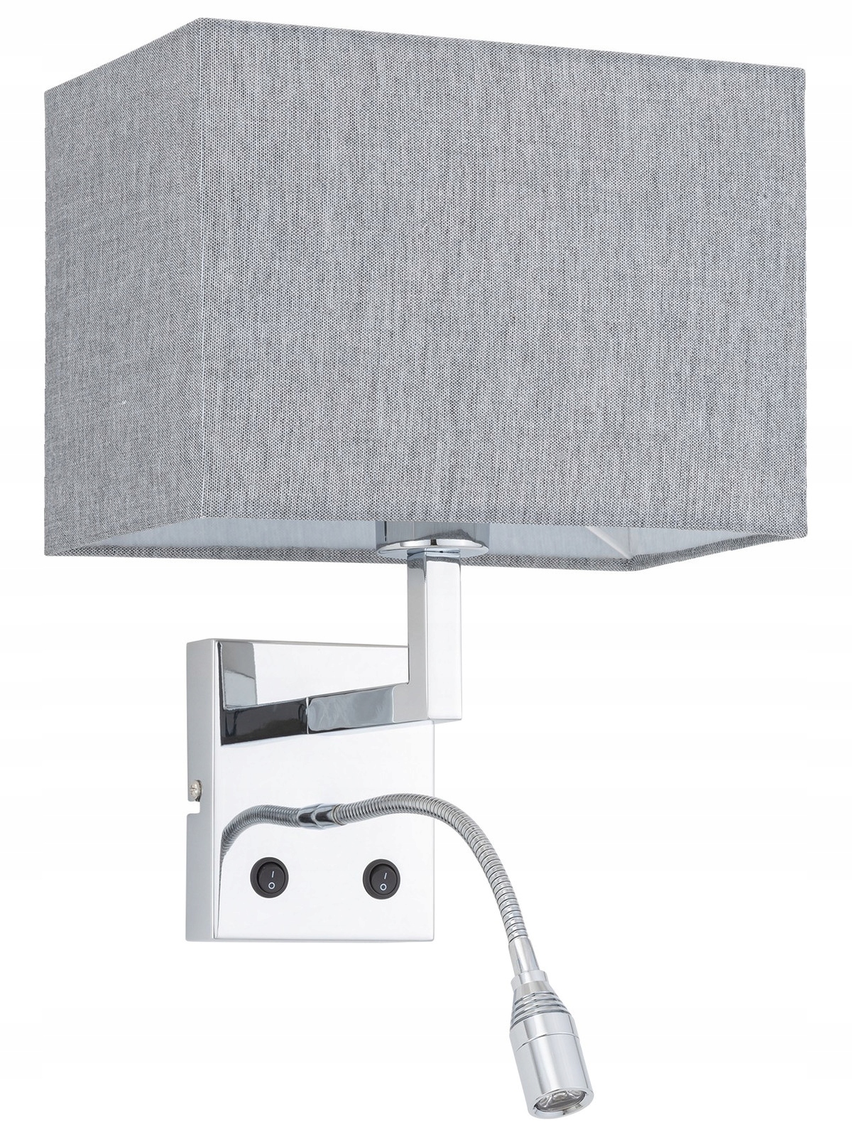 Nástenné svietidlo Hotel Mood sivé s vypínačom 1xLED 1xE27 Lampa Na Čítanie Postele