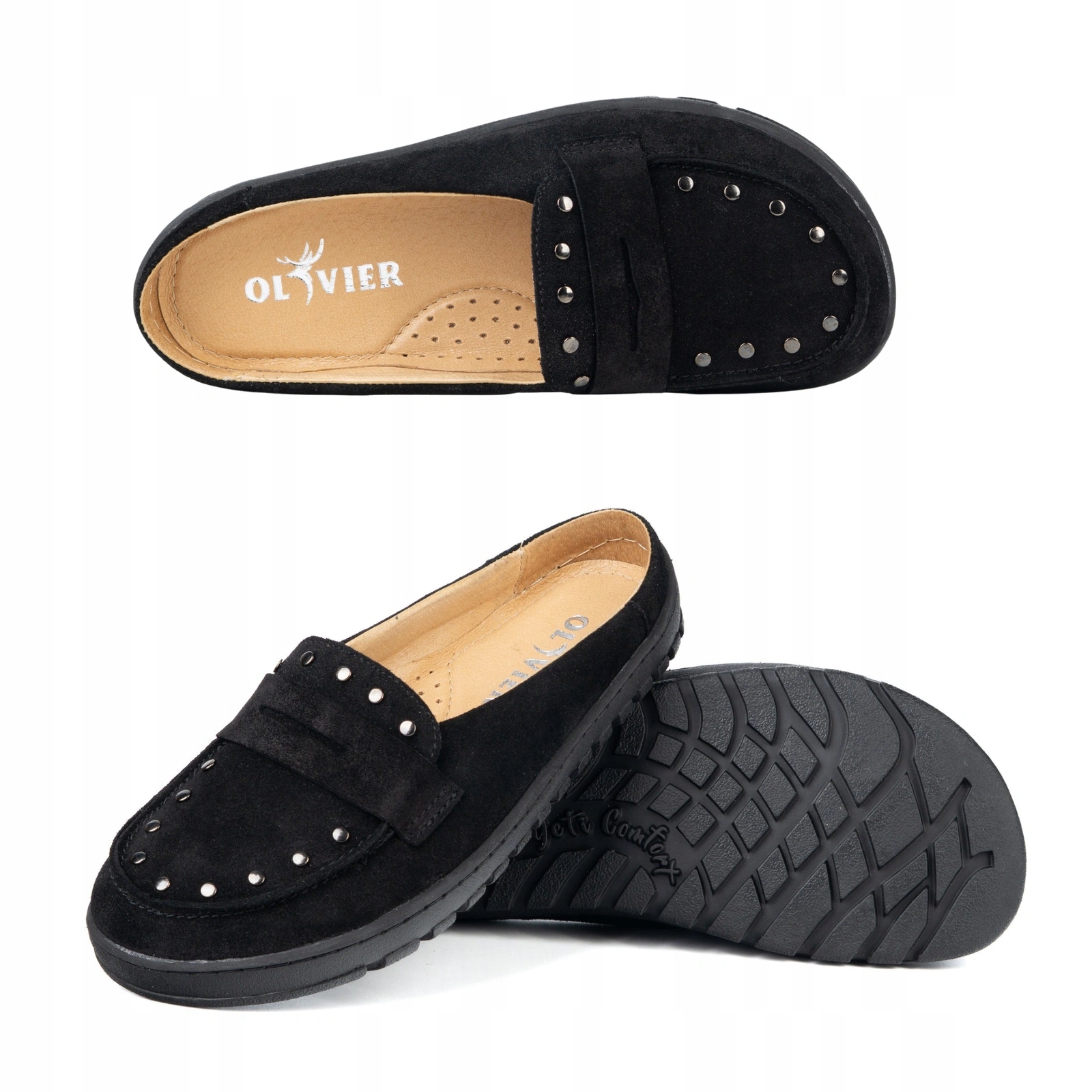 Dámské barefoot boty Olivier Noma kožené chodítka perforované černé 39