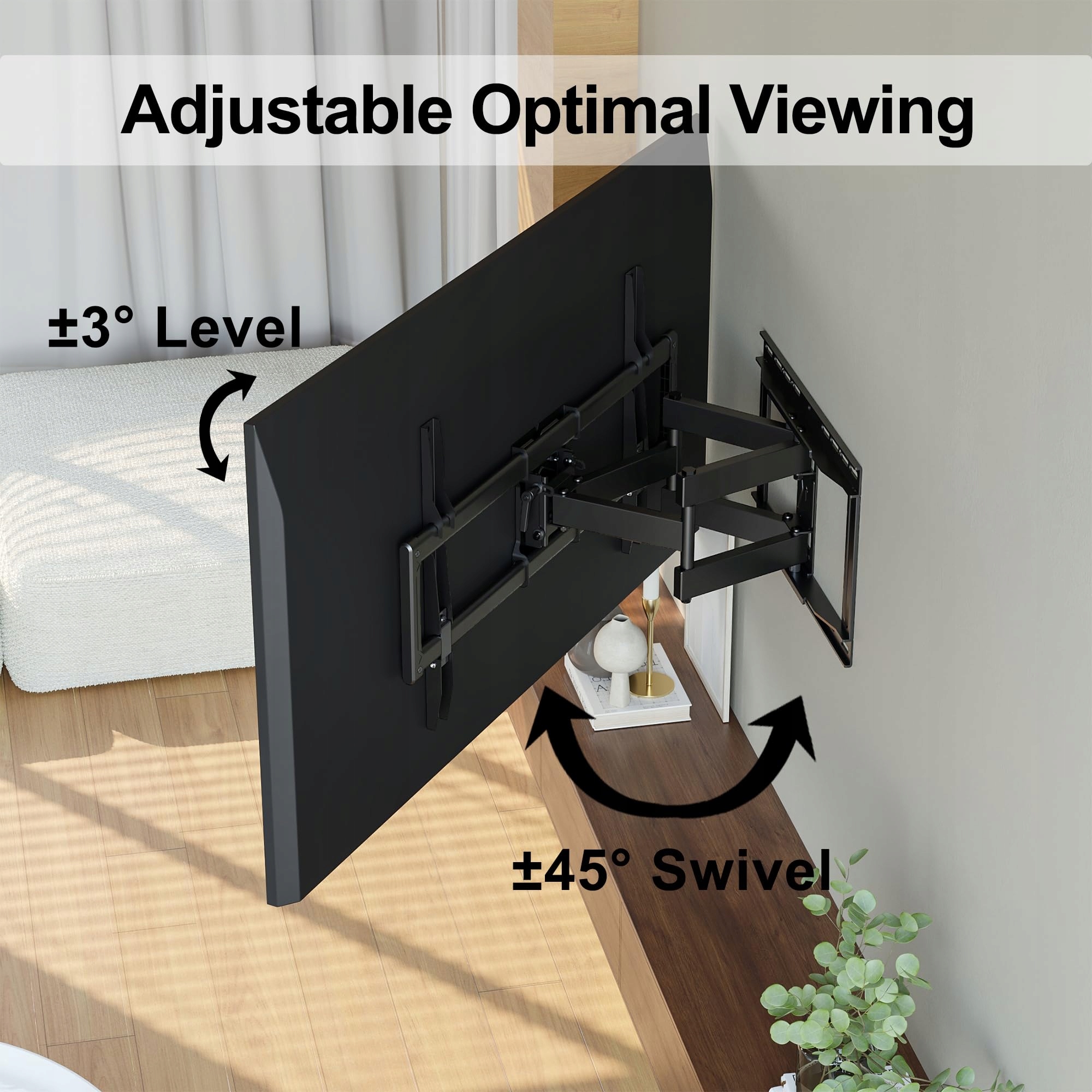 BONTEC Uchwyt TV Ścienny 37-85 cali Do 60kg VESA 600x400mm — miniatura 4