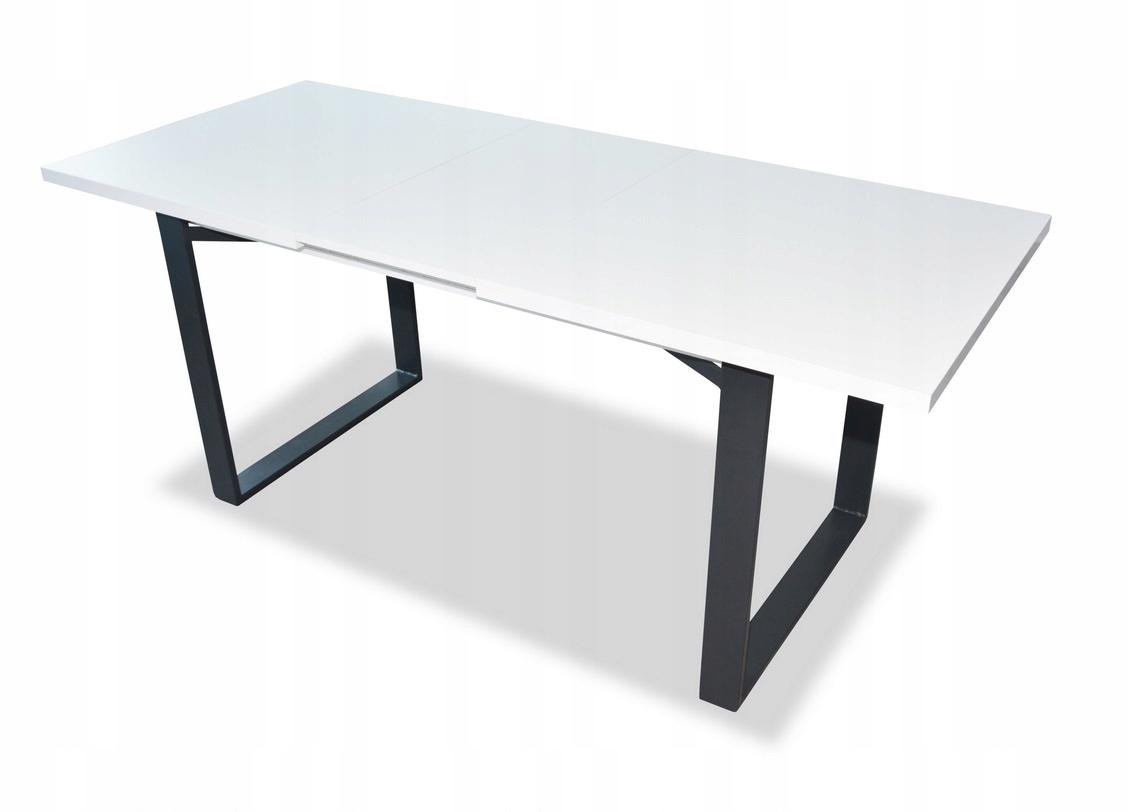 Stół Rozkładany Loft nogi metalowe Biały Połysk Marka Łuk-Pol