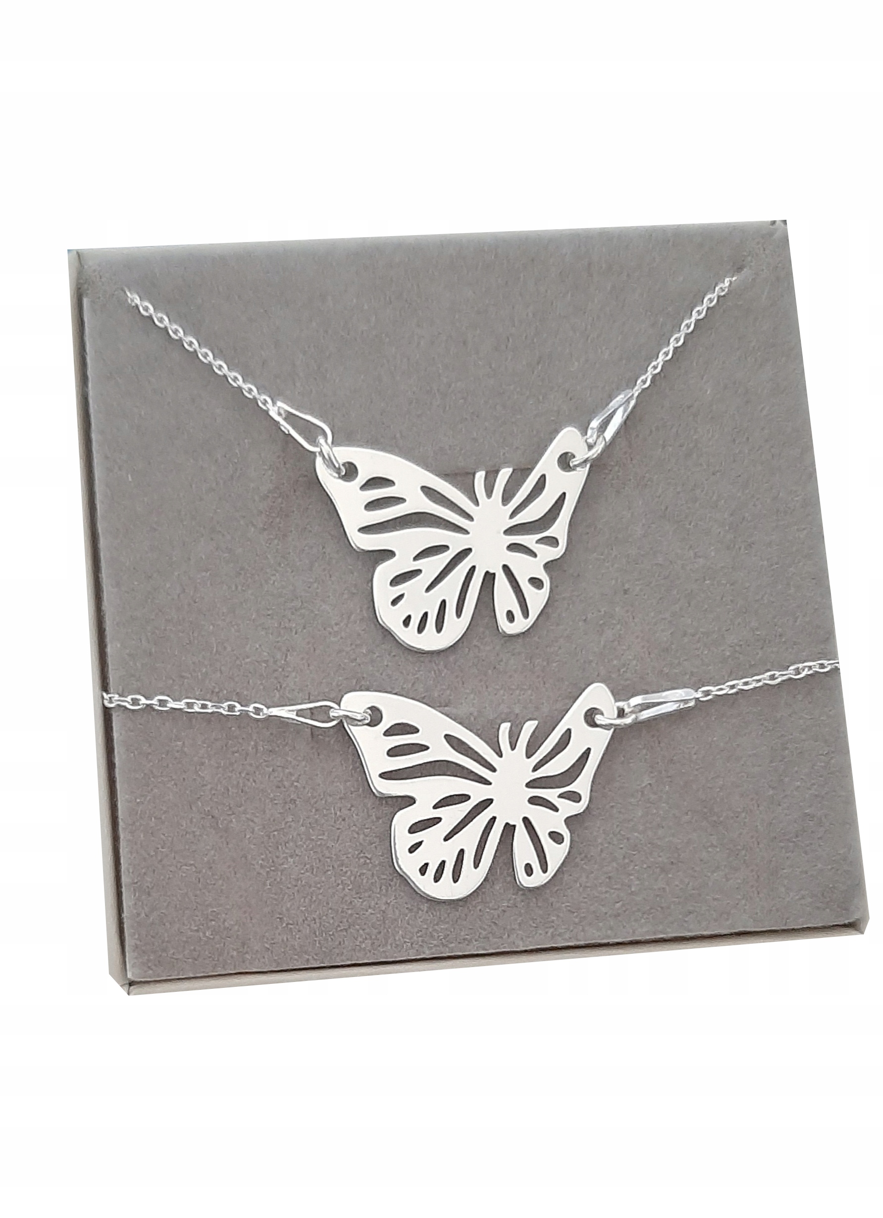 

Srebrny komplet Motyl Motylek Srebro 925