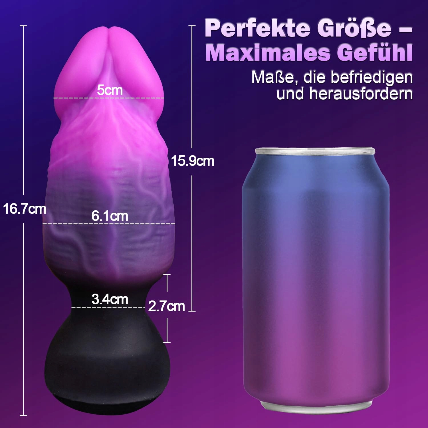 MONSTER FANTASY Realistyczny Duży Analplug Dildo XXL dla Kobiet i Mężczyzn — miniatura 6