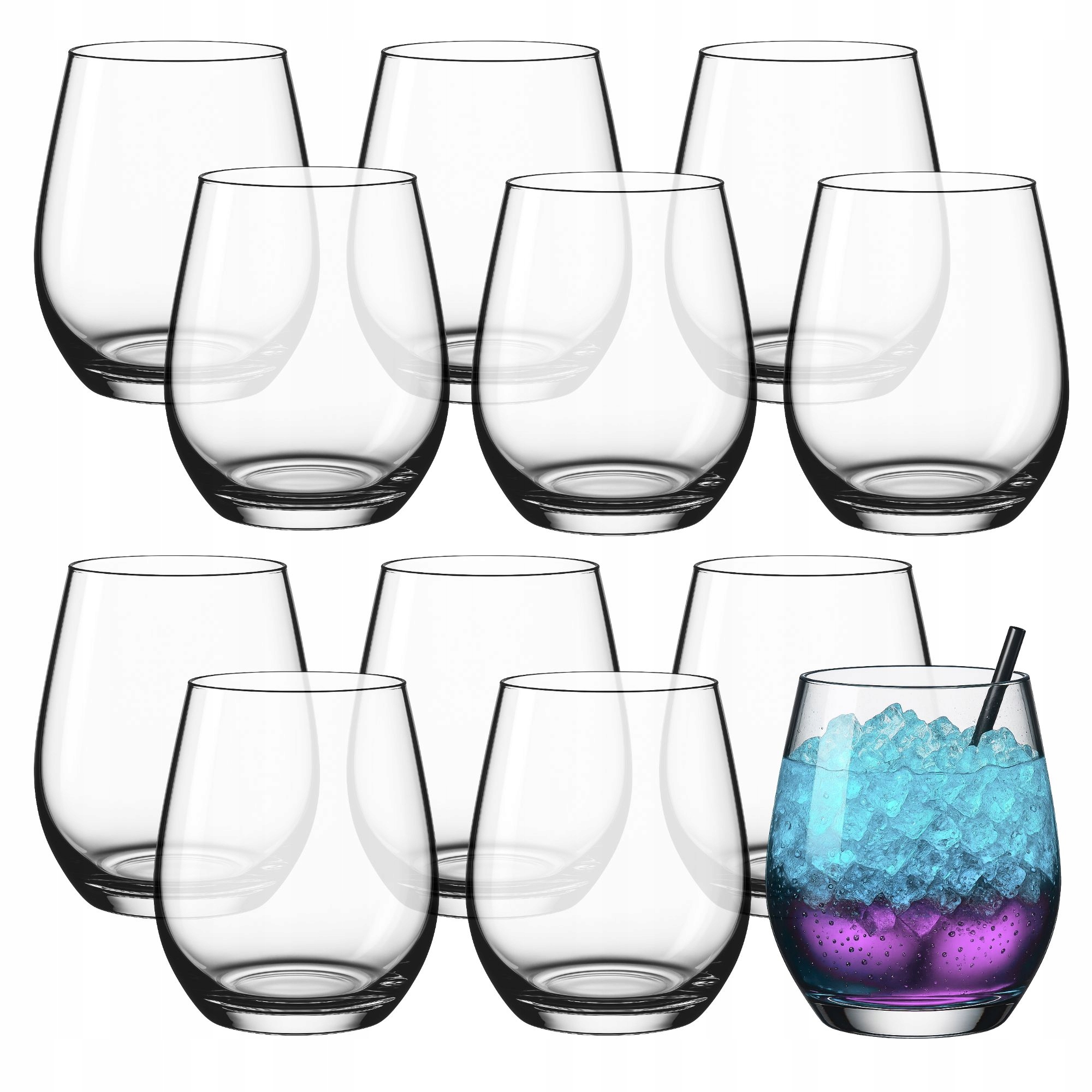 SZKLANKI DO DRINKÓW NAPOJÓW WODY SZKLANKA ZESTAW SZKLANEK 360ml 12 szt