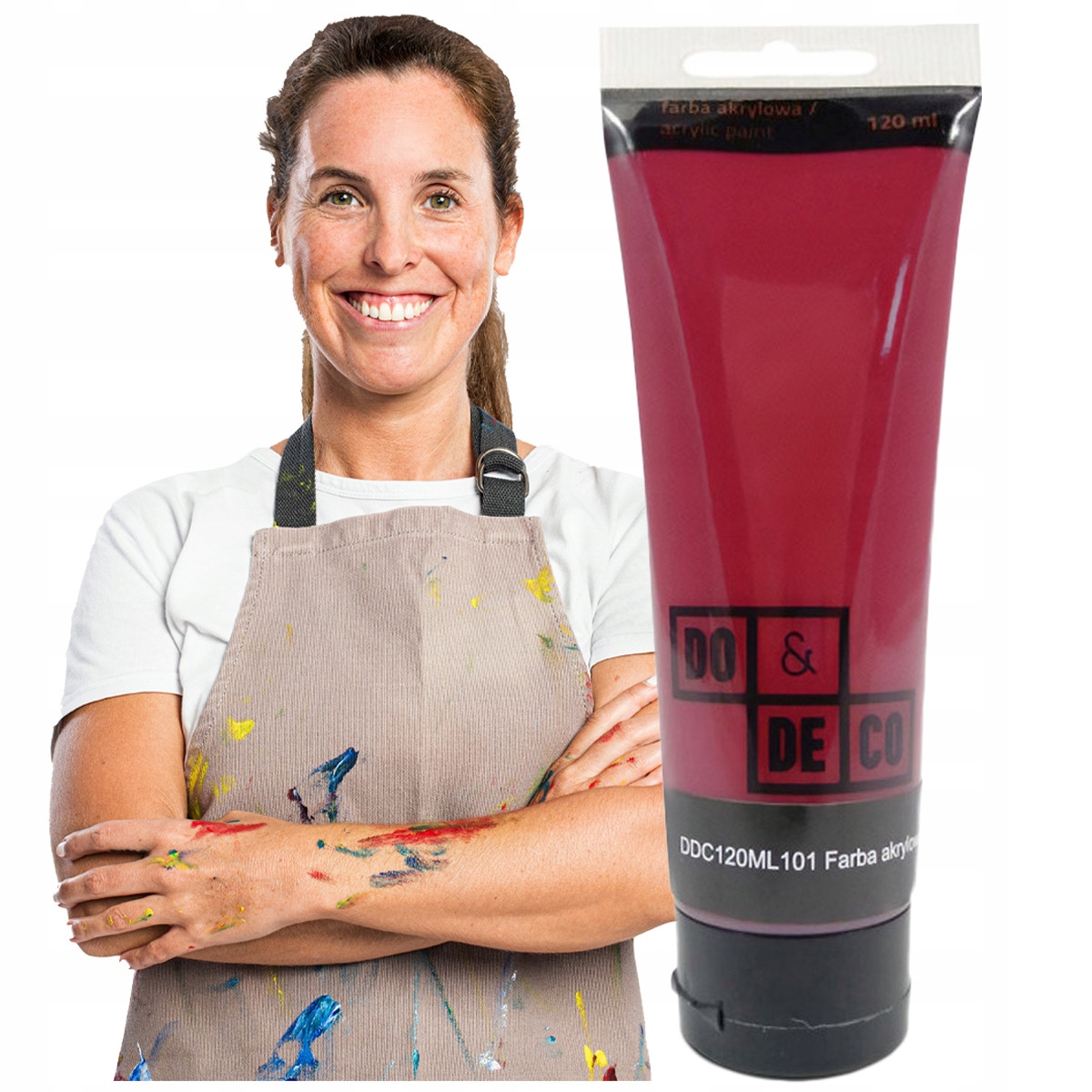 

Czerwona Farba Akrylowa Do Malowania Płótna 120ML