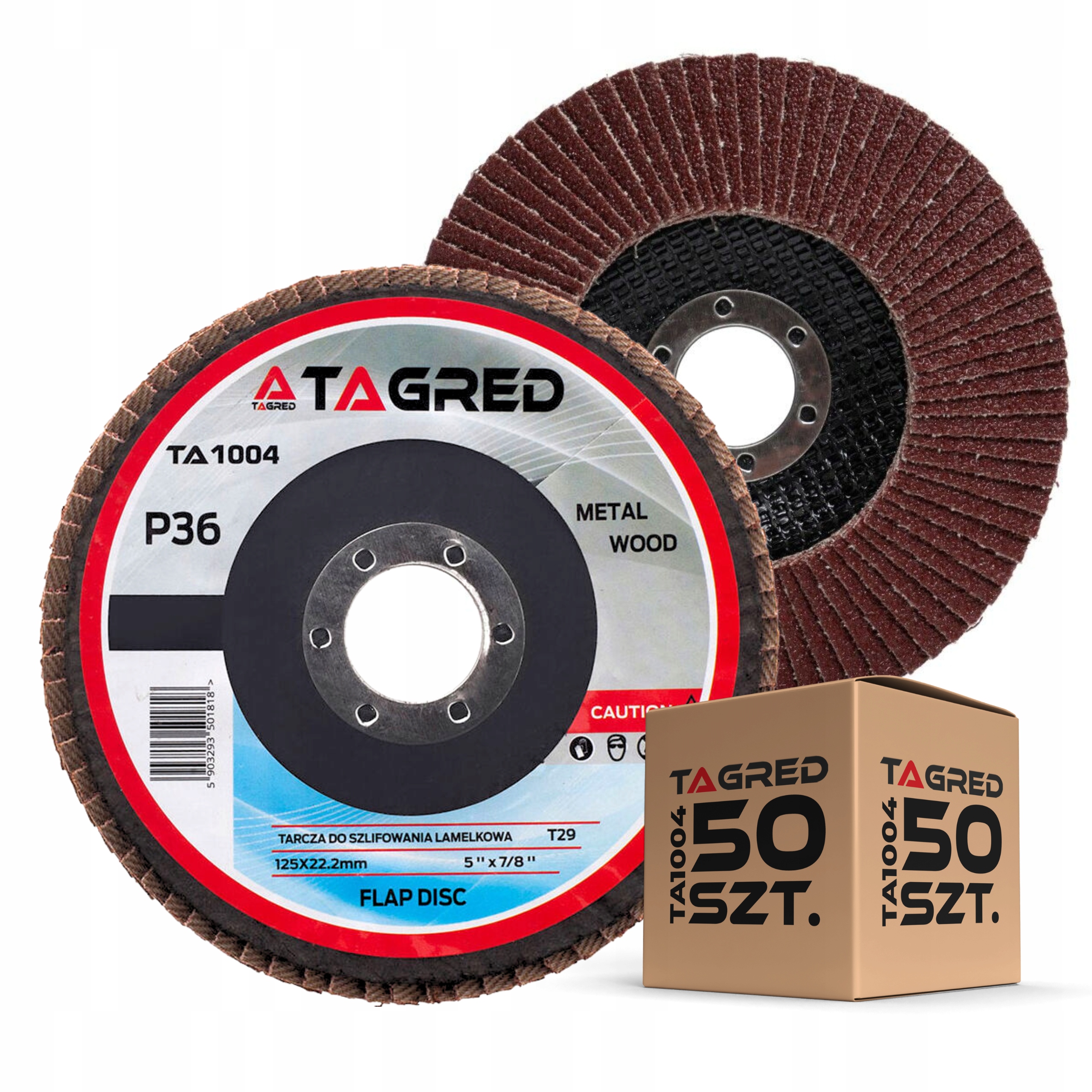 Zestaw 50 szt Tarcze Listkowe P36 125x22,23mm Do Szlifowania Stali Drewna