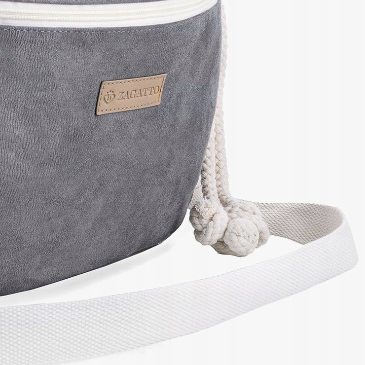 Torebka damska na ramię szara kobieca worek Wzór dominujący bez wzoru