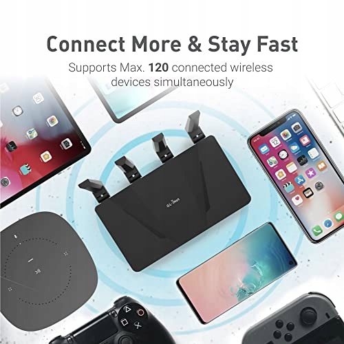 GLINET GLAX1800 Flint Router WiFi 6 Dual Band Gigabit Ethernet WPA3 MU-MIMO — miniatura 2